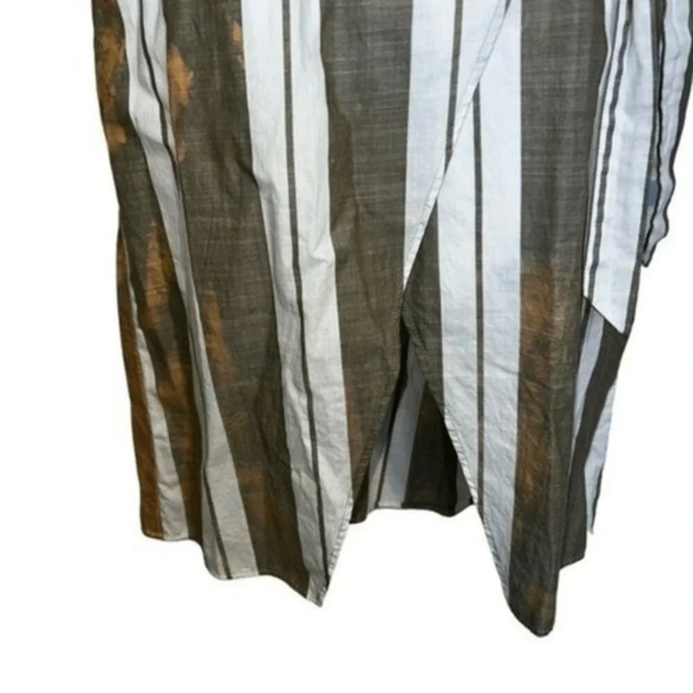 EXPRESS Cut Out  Stripe Color Splashed Faux Wrap Cotton Midi Dress NWOT Size 0 - Picture 6 of 9